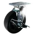 Mapp Caster 6"X2" Rubber on Nylon Wheel Swvl Caster W/ Top Lock Brake, 500 Lbs Cap 146RNB620SB